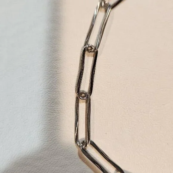 Bianca Milano Sterling Silver paperclip chain ankle bracelet - Picture 3 of 5